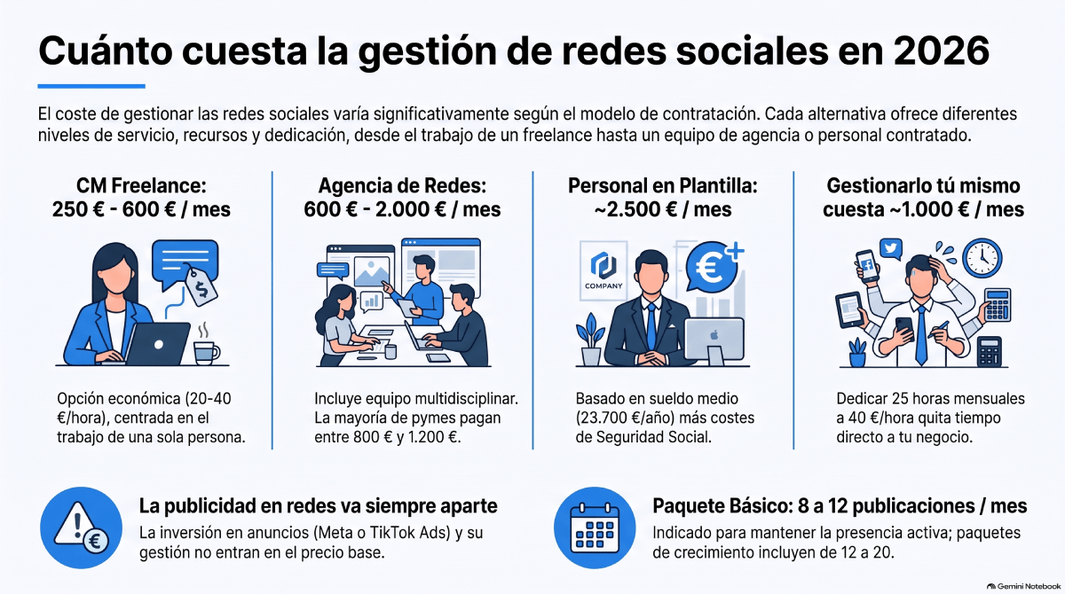 ¿Cuánto cuesta la gestión de redes sociales? - Infografía de Reflipa
